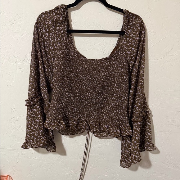 Altar'd State Brown Floral Top - Picture 2 of 3